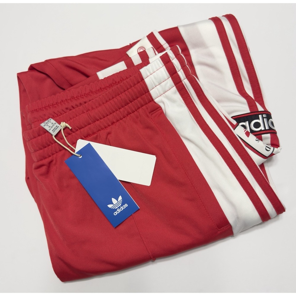 NWT Adidas Originals Womens AdiBreak Tear Away Track Pants Red Baggy Loose Sz 1X